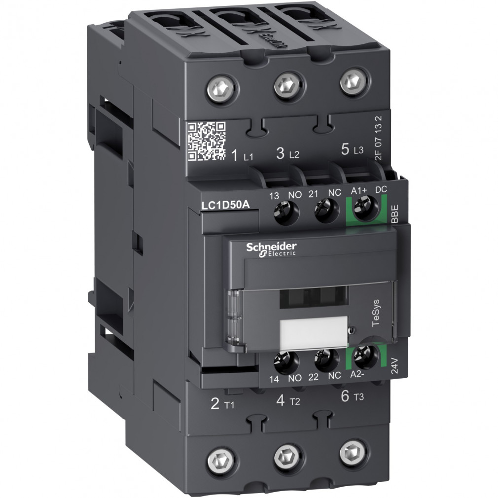 Schneider TESYS D contactor, 3P 440V 50A 24VDC LC1D50ABBE