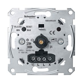   Inserții Schneider Electric Merten - MTN5134-0000 - Regulator de intensitate luminoasă LED cu buton rotativ, 4-200 VA
