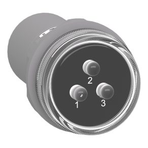   Schneider Electric Harmony XB5 - XB5EV57L4 - lampă indicatoare de tensiune de fază LED din plastic, Ø22, 3 LED-uri albe, 400 V c.a.
