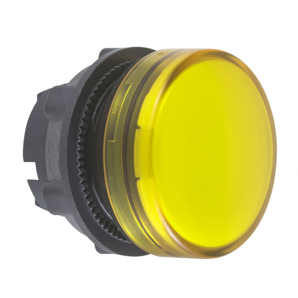 Cap de semafor Schneider, LED încorporat, galben, cu cupolă netedă (ZB5-AV083)