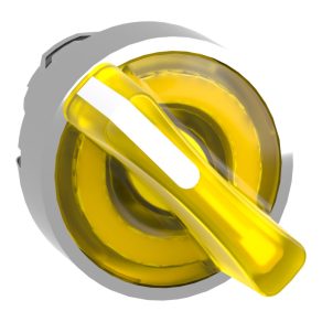   Schneider Electric Harmony XB4 - ZB4BK1483 - comutator selector metalic iluminat, Ø22, 2 poziții, galben, retur dreapta