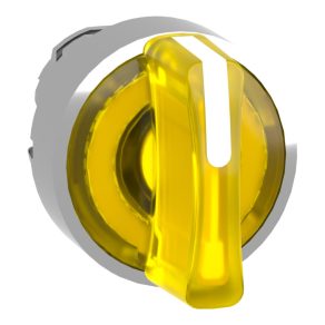   Schneider Electric Harmony XB4 - ZB4BK1583 - comutator selector metalic iluminat, Ø22, 3 poziții, galben, revenire centrală