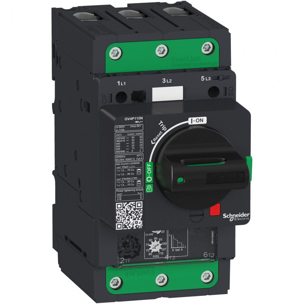 Schneider protecție termomagnetică pentru motor 50A 25kA EverLink GV4P50B