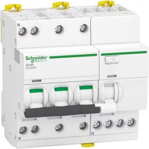   Schneider Electric Acti9 iCV40 - A9DF3716 - întrerupător cu protecție la curent rezidual, clasa SI, 3P-N, C, 16A, 30mA