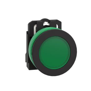   Schneider Electric Harmony XB5 - XB5FVB3 - indicator luminos LED complet din plastic, montat încastrat, Ø30, 24 V c.a./c.c., verde
