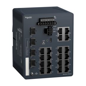   Schneider Electric ConneXium - Ethernet - MCSESM243F4LG0 - Comutator gestionat Modicon, 20 porturi + 4 Gigabit SFP
