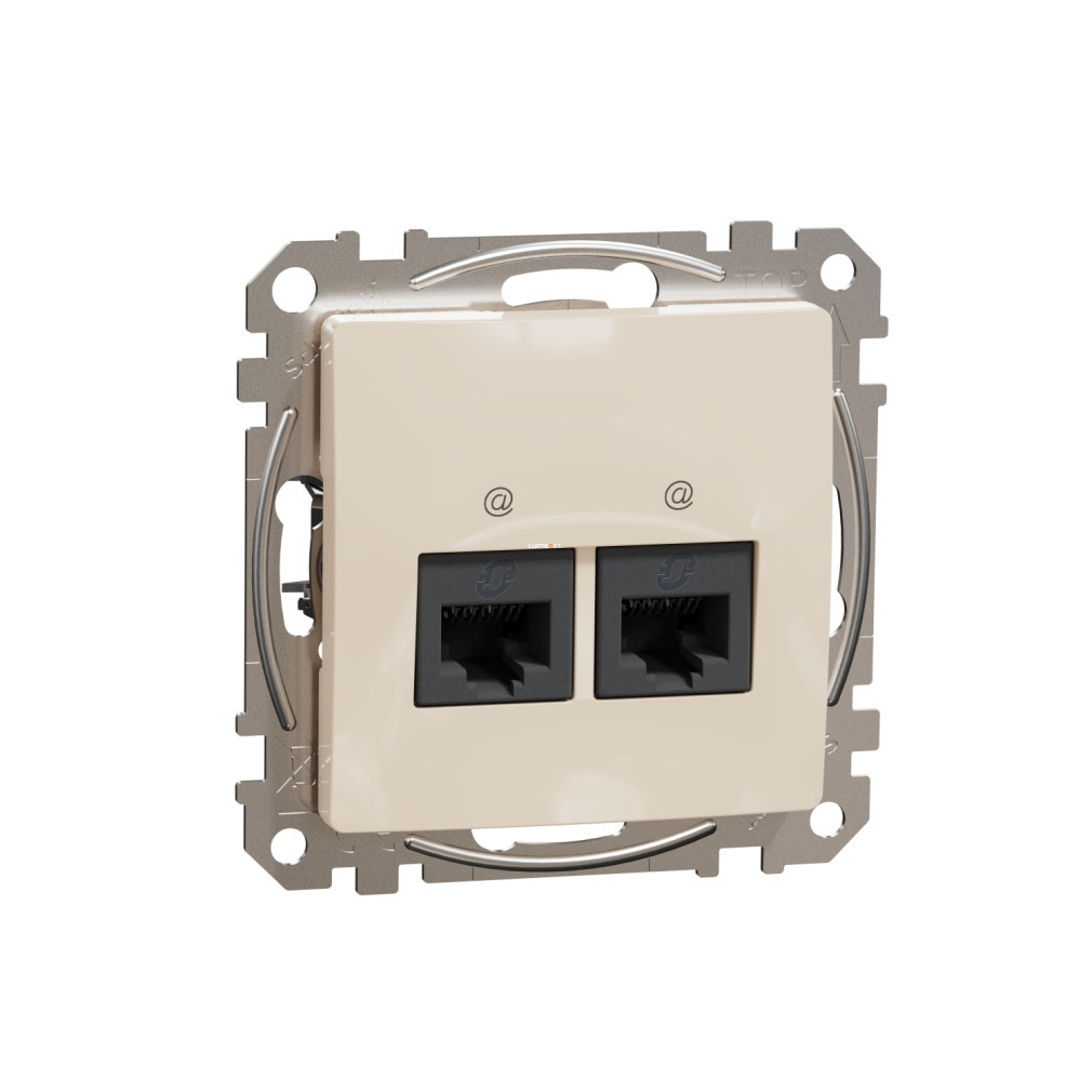 Schneider Sedna 2xRJ45 Cat6 UTP priză, bej