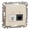Schneider Electric Sedna Design & Elements - SDD112468 - Priză combinată RJ11/RJ45 Cat6 UTP, bej