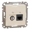 Schneider Electric Sedna Design & Elements - SDD112469T - Priză combinată TV/RJ45 Cat6 UTP, bej