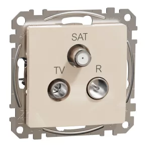   Schneider Electric Sedna Design & Elements - SDD112484 - Priză TV/R/SAT, de trecere, 7 dB, bej