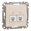 Schneider Electric Sedna Design & Elements - SDD112492 - 2 prize RJ11, bej
