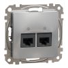 Schneider Electric Sedna Design & Elements - SDD113452 - 2xRJ45 Cat5e UTP priză, aluminiu