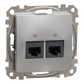   Schneider Electric Sedna Design & Elements - SDD113452 - 2xRJ45 Cat5e UTP priză, aluminiu