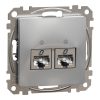 Schneider Electric Sedna Design & Elements - SDD113462S - Priză 2xRJ45 Cat6 STP, aluminiu