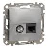 Schneider Electric Sedna Design & Elements - SDD113469T - Priză combinată TV/RJ45 Cat6 UTP, din aluminiu