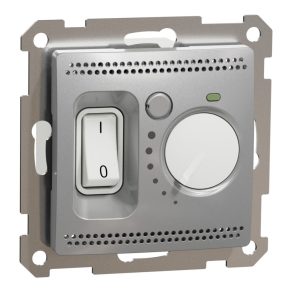   Schneider Electric Sedna Design & Elements - SDD113507 - Termostat de cameră pentru încălzire prin pardoseală, 10 A, aluminiu