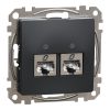 Schneider Electric Sedna Design & Elements - SDD114462S - Priză 2xRJ45 Cat6 STP, antracit