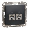 Schneider Electric Sedna Design & Elements - SDD114467S - Priză 2xRJ45 Cat6A STP, antracit