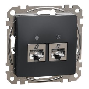   Schneider Electric Sedna Design & Elements - SDD114467S - Priză 2xRJ45 Cat6A STP, antracit