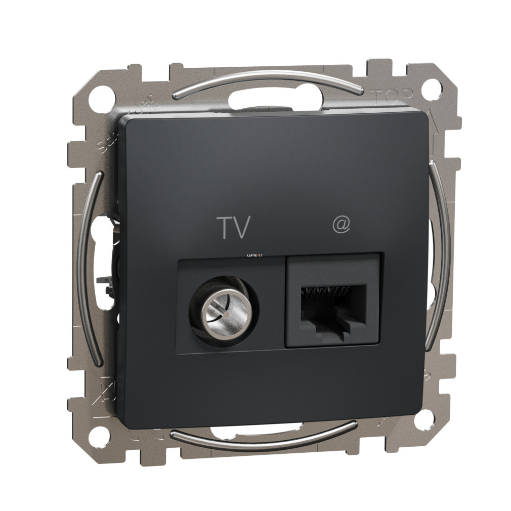 Schneider Sedna TV/RJ45 Cat6 UTP priză combinată, antracit (SDD114469T)