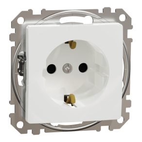   Schneider Electric Sedna Design & Elements - SDD111021 - Priză 2P+F cu obturator de siguranță, conexiune cu șurub, 16A, alb