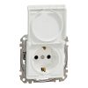 Schneider Electric Sedna Design & Elements - SDD111023 - Priză 2P+F cu obturator de siguranță, capac cu fixare prin clip, conexiune cu șurub, 16A, alb
