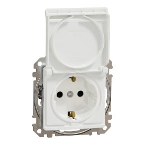   Schneider Electric Sedna Design & Elements - SDD111023 - Priză 2P+F cu obturator de siguranță, capac cu fixare prin clip, conexiune cu șurub, 16A, alb