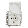 Schneider Electric Sedna Design & Elements - SDD111024 - Priză 2P+F cu obturator de siguranță, capac cu fixare rapidă, conexiune cu arc, 16 A, alb