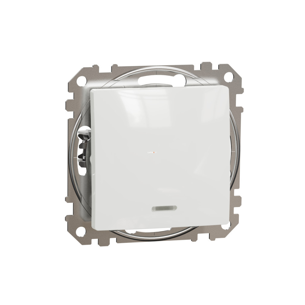 Schneider Sedna comutator unipolar, cu indicator luminos albastru, 10AX, alb (SDD111101L)