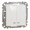 Schneider Electric Sedna Design & Elements - SDD111105L - Întrerupător pentru candelabru, cu indicator luminos albastru, 10 A, alb