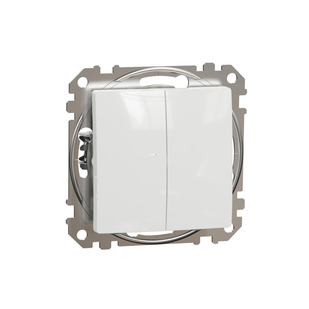 Schneider Sedna comutator dublu, cu arc, 10AX, (106+6), alb (SDD111108)