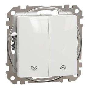   Schneider Electric Sedna Design & Elements - SDD111114 - Întrerupător pentru rulouri, conexiune cu arc, 10AX, alb