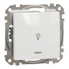 Schneider Electric Sedna Design & Elements - SDD111132L - Buton cu un singur pol, indicator luminos albastru, semnal luminos, conexiune cu arc, 10 A, alb