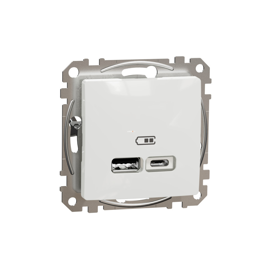 Schneider Sedna încărcător dublu USB, A+C, 2,4 A, alb