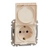 Schneider Electric Sedna Design & Elements - SDD112024 - Priză 2P+F cu obturator de siguranță, capac cu fixare prin clip, conexiune cu arc, 16A, bej