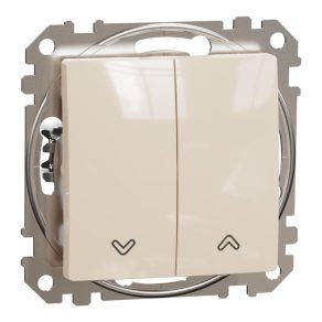   Schneider Electric Sedna Design & Elements - SDD112104 - Întrerupător pentru rulouri, conexiune cu arc, 10AX, bej