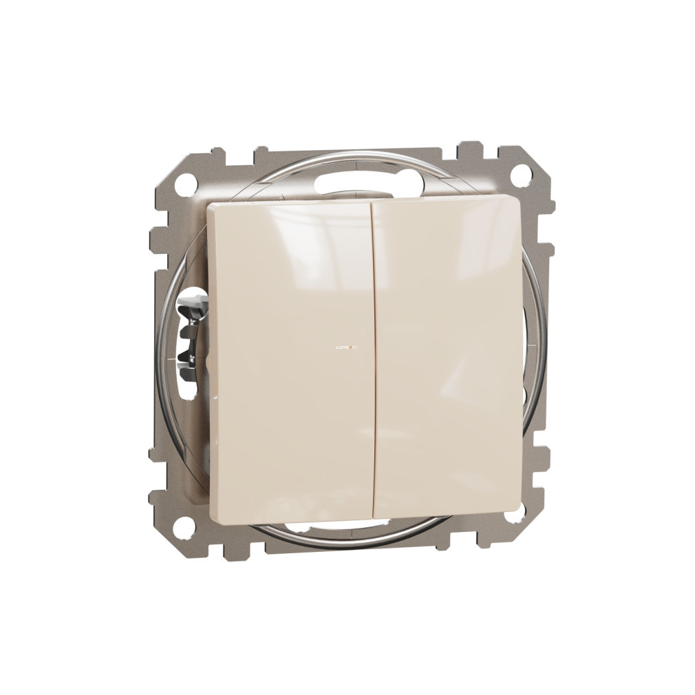 Schneider Sedna comutator dublu, cu arc, 10AX, (106+6), bej (SDD112108)