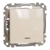 Schneider Electric Sedna Design & Elements - SDD112111L - Buton cu un singur pol, indicator luminos albastru, conexiune cu arc, 10 A, bej