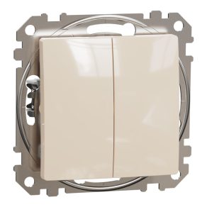   Schneider Electric Sedna Design & Elements - SDD112118 - Buton dublu, conexiune cu arc, 10 A, bej