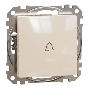   Schneider Electric Sedna Design & Elements - SDD112131 - Întrerupător cu buton monopolar, cu semnal de sonerie, cu arc, 10 A, bej