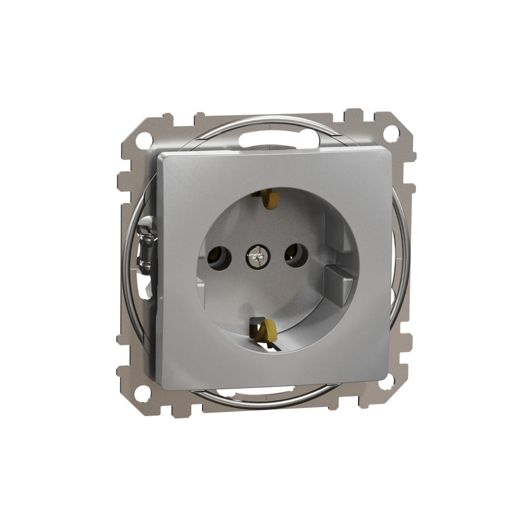 Schneider Sedna 2P+F priză, cu conectare cu șurub, 16A, aluminiu (SDD113025)