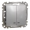 Schneider Electric Sedna Design & Elements - SDD113105L - Întrerupător pentru candelabru, cu indicator luminos albastru, 10 A, aluminiu