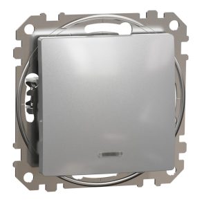   Schneider Electric Sedna Design & Elements - SDD113106L - Comutator, indicator luminos albastru, 10AX, aluminiu