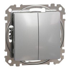   Schneider Electric Sedna Design & Elements - SDD113108 - Comutator dublu, conexiune cu arc, 10AX, (106+6), aluminiu