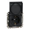 Schneider Electric Sedna Design & Elements - SDD114023 - Priză 2P+F cu obturator de siguranță, capac cu fixare prin clip, conexiune cu șurub, 16 A, antracit
