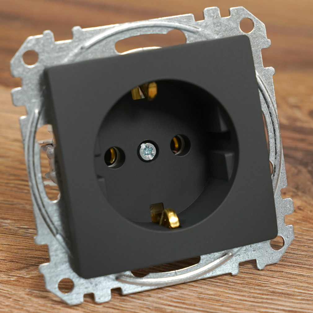 Schneider Sedna 2P+F priză, cu conectare cu șurub, 16A, antracit (SDD114025)