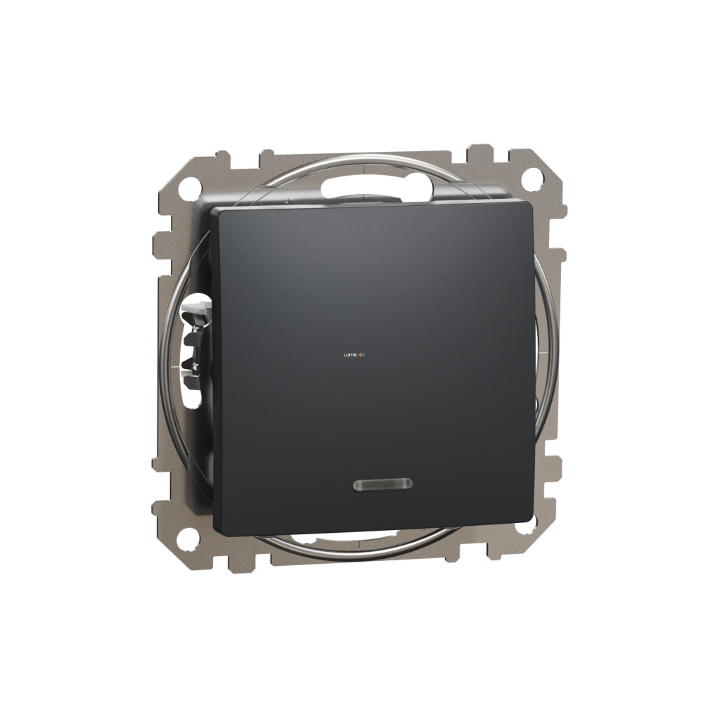 Schneider Sedna comutator unipolar, cu indicator luminos albastru, 10AX, antracit (SDD114101L)