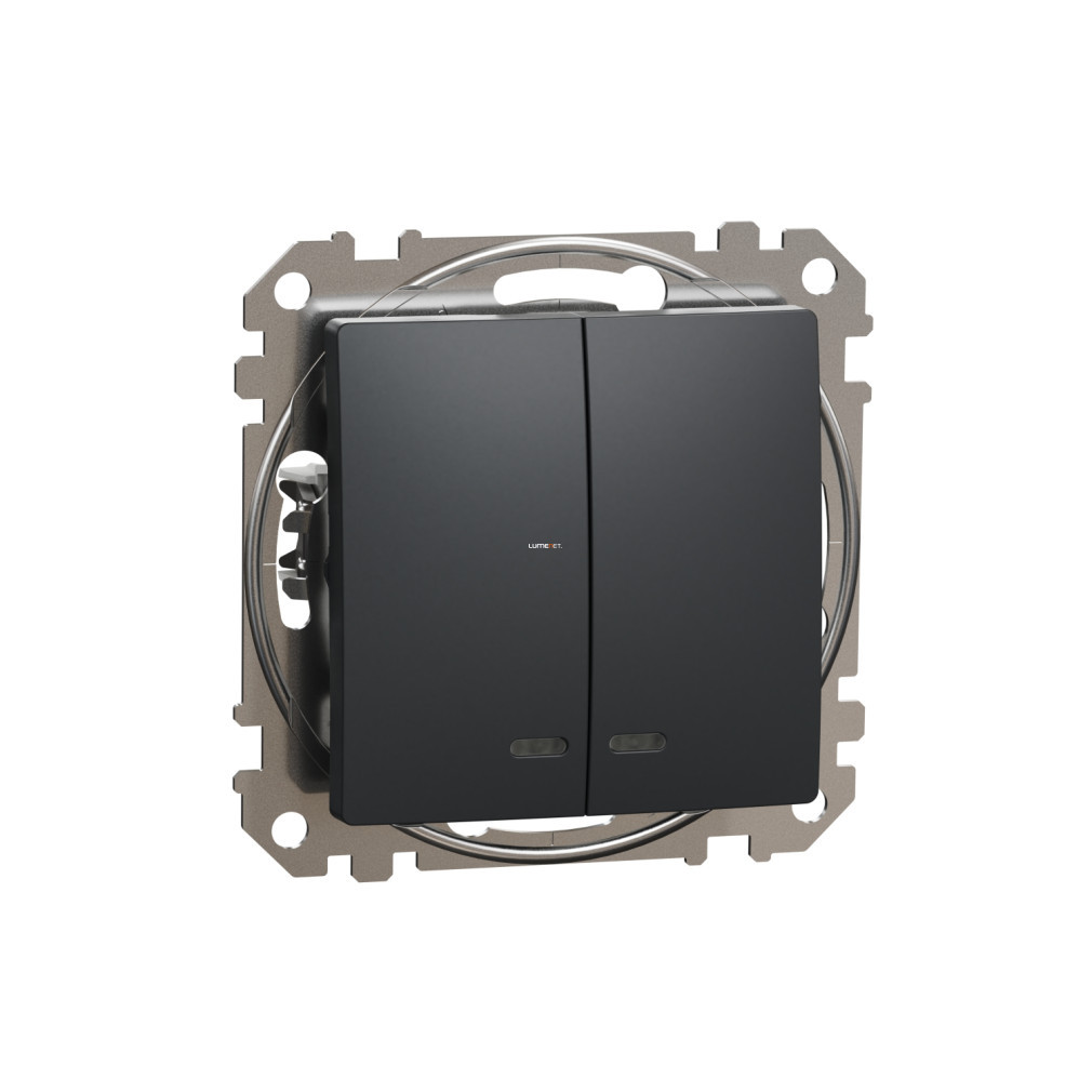 Schneider Sedna comutator pentru lustră, cu lumină de semnalizare albastră, 10AX, antracit (SDD114105L)