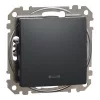 Schneider Electric Sedna Design & Elements - SDD114111L - Buton cu un singur pol, indicator luminos albastru, conexiune cu arc, 10 A, antracit