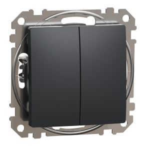   Schneider Electric Sedna Design & Elements - SDD114118 - Buton dublu, conexiune cu arc, 10 A, antracit